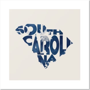 South Carolina Typo Map Posters and Art